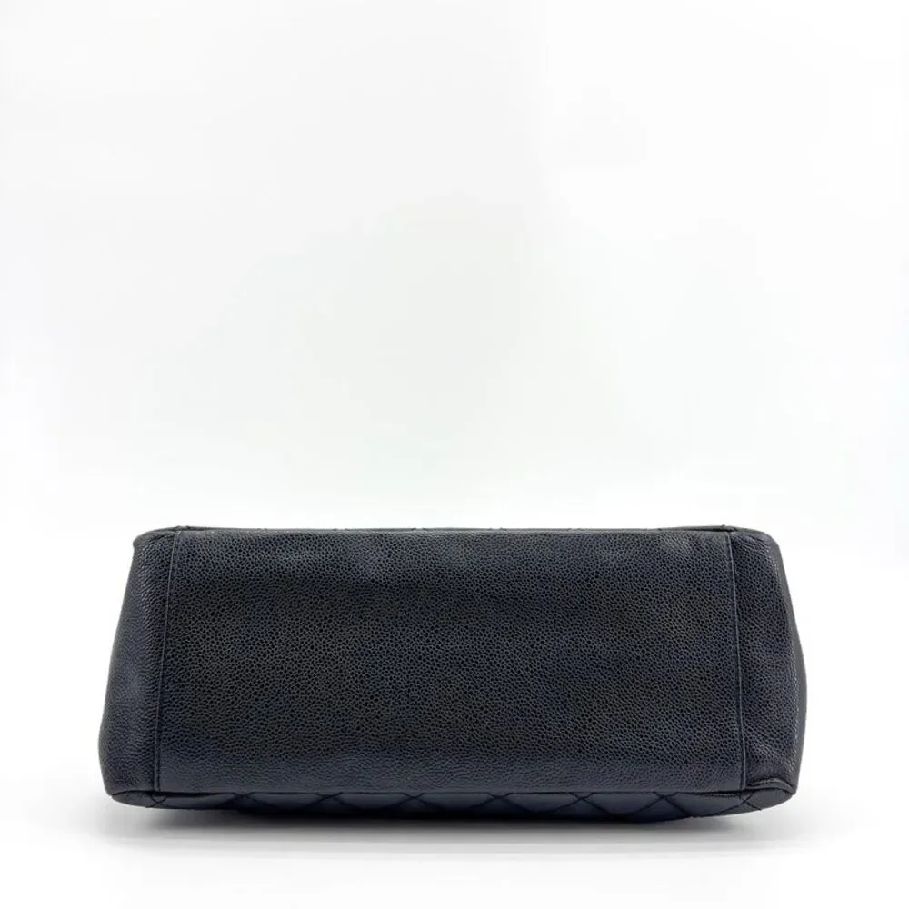 Chanel Caviar Grand Shopping Tote Bag Black Gold Hardware